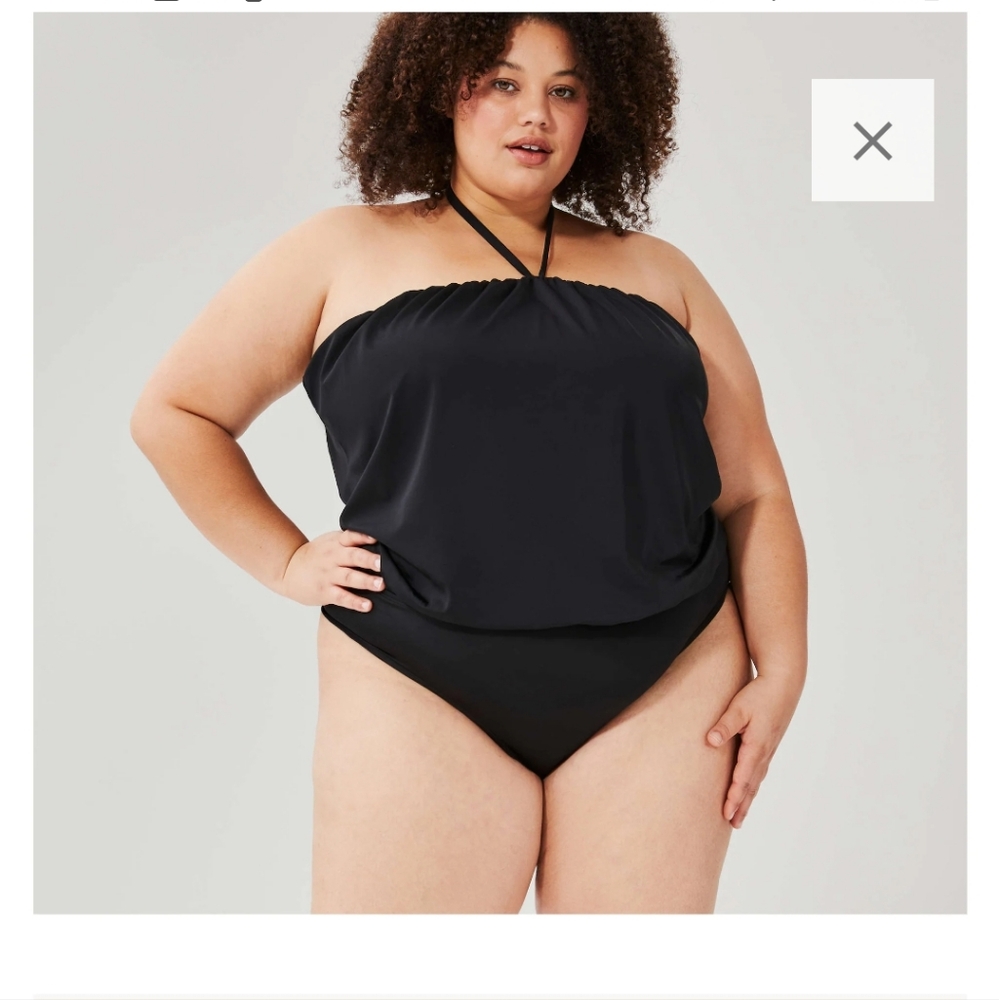 NWT Joe Fresh Black Halter Swimsuit